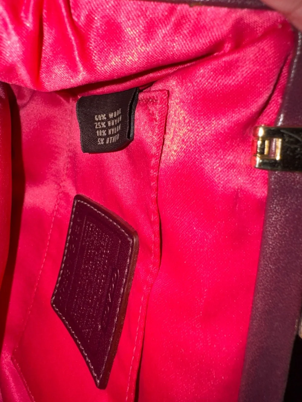 Coach Red & Pink Tweed Frame Mini Bag with Gold Turnlock - Picture 2 of 7